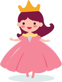 child wears a pink princess halloween costume
