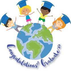 children celebrating graduation around the world clipart