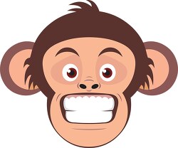 chimpanzee face howing teeth clip art copy