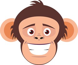 chimpanzee face smiling expression clip art