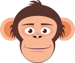 chimpanzee face with big ears clip art