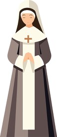 christian catholic nun with hands held prayer
