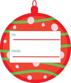 christmas ornament shaped gift tag