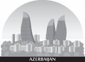 city skyline country azerbaijan gray color clipart