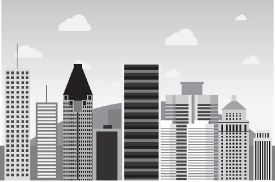 city skyline montreal canada 2 gray color clipart