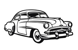 Classic Car dodge style black outline clip art
