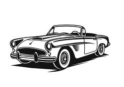 Classic Car silhouette convertible sports car