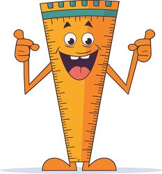 clipart of a friendly ruler character pointing and smiling