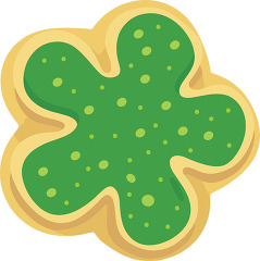 clover shaped st patricks day green cookie