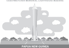 coastwatchers memorial lighthouse papua new guinea vector gray c