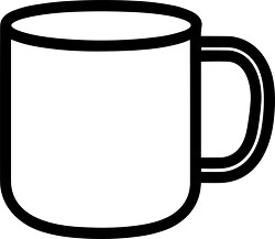 coffee mug black outline clip art