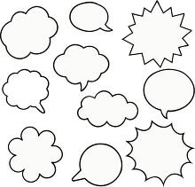 collection of speech bubbles in simple black outlines