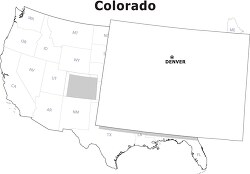 Colorado usa state black outline clipart