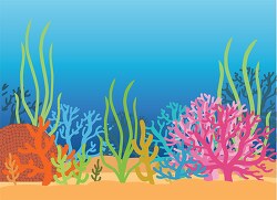 colorful assorted coral reefs marine animal clipart
