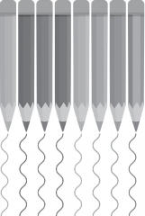 colorful drawing pencils showing color in lines gray color clipa