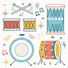 Colorful Drum and Music Illustration