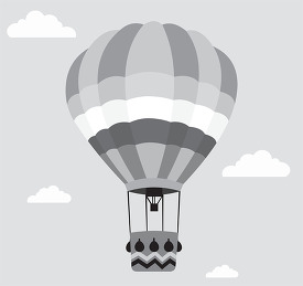 colorful hot air balloon light aircraft with wicker basket gray 