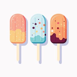 colorful ice cream popsicles on a stick clip art