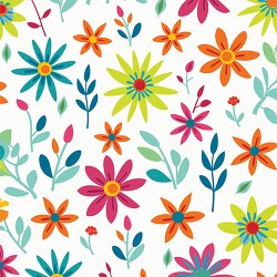 colorful leaves and floral pattern