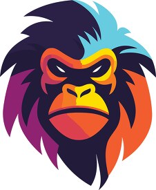 colorful mean looking gorilla face