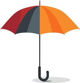 colorful open umbrella with black handle
