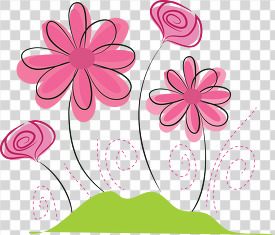 colorful pink flowers vector style
