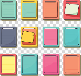 colorful sticky notee color transparent png