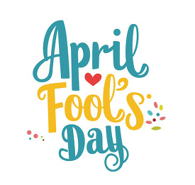 colorful text with words april fools day