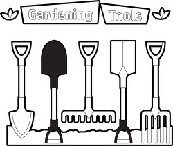 common gardening tools printable cutout