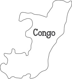 congo map black outline