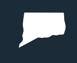 conneticut state map silhouette style clipart