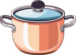 cooking pot with two handles and glass lid clip art