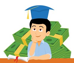 cost of college graduate clipart