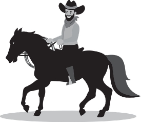 cowboy riding horse cliprt