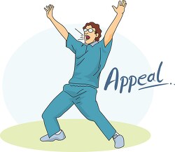 cricket appeal play clipart