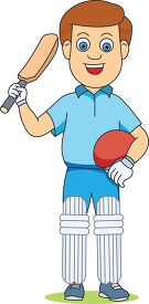 cricket player with bat and ball clipart