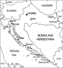 Croatia hr country map black outline