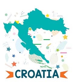 croatia illustrated stylized map