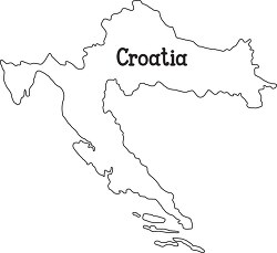 croatia map black outline