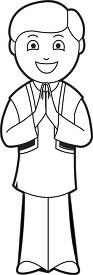 cultural costume india black outline clipart
