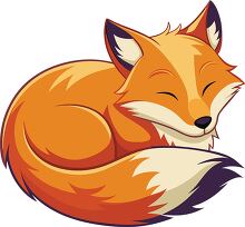 curled up fox is sleeping peacefully looking cozy and warm