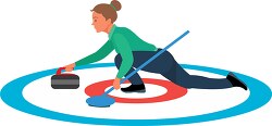 curling winter sports clipart
