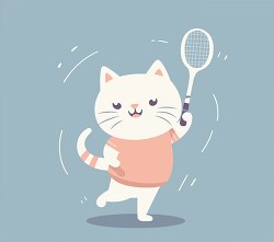 cut white cats plays badminton