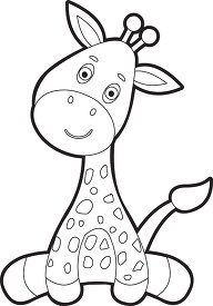 cute baby african giraffe sitting on all four legs printable out