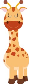 cute baby african giraffe with eyes closed clipart