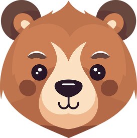 cute baby brown bear animal face