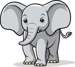 cute baby elephant cartoon with a big smile and large ears
