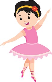 cute ballerina in pink dance clipart