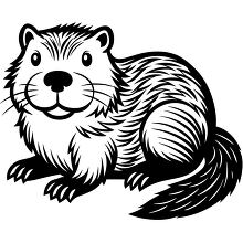 cute beaver line art