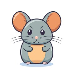 cute big eared mouse cartoon style clip art
